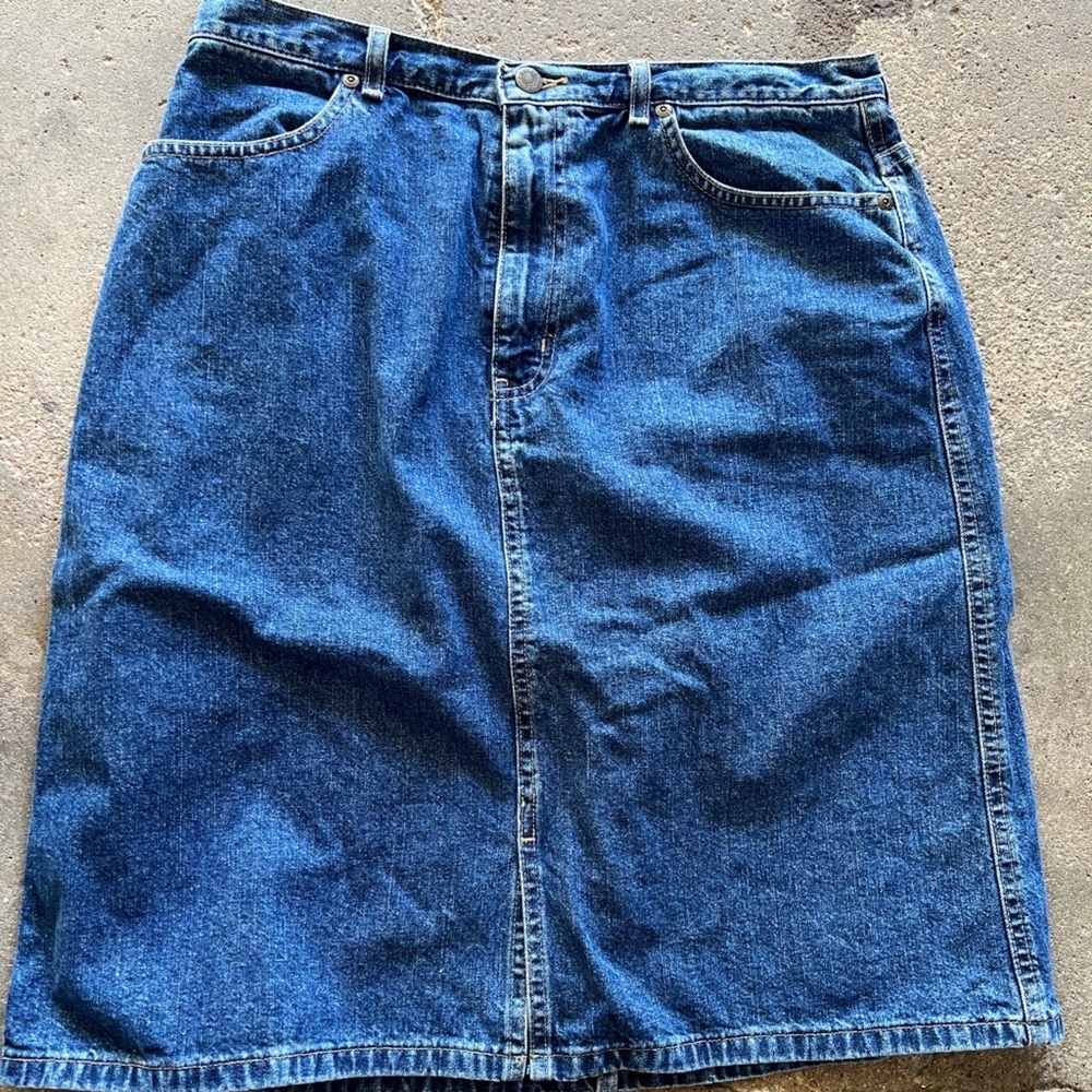 Eddie Bauer Blue Denim Skirt